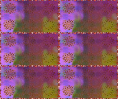 Kahverengi çiçekli kusursuz desen, suluboya çiçek deseni, sevimli çiçek, duvar kağıdı, kart veya kumaş için fayanslı. Raster - stok.