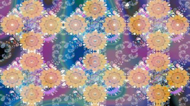 Küçük çiçekteki sevimli çiçek deseni. Güzel kumaş deseni. Raster illüstrasyonu. Güzel karalamalı çiçek deseni çiz..