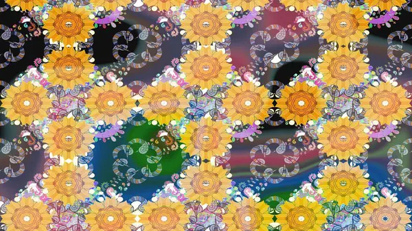 Güzel kumaş deseni. Güzel eskiz şekli. Düz Çiçek Elementleri Tasarımı. Yazdır. Renkli Yaz Temalı eskiz kalıbı. Raster çiçekli arka plan.