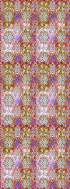 Raster illüstrasyonu. Çiçekli, pürüzsüz bir desen. Raster çiçekleri klasik tarzda çizilmiş. Tarafsız ve kahverengi renklerde bahar çiçekleri.