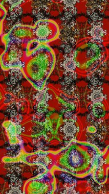 Raster Hip kumaş deseni. Eskiz Vintage Çiçek Deseni.