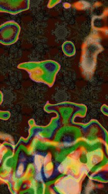 Raster illüstrasyonu. Raster illüstrasyonu. Eskiz tarzı, kahverengi, yeşil ve gri renkler. Şirin karalamalı çiçek desenli çizim. El yapımı çiçek ve bitki koleksiyonu.