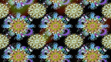 Küçük çiçekte güzel bir desen. Siyah ve nötr çiçekli bahar çiçekleri. Motley illüstrasyonu. Küçük renkli çiçekler. Moda baskıları için zarif bir şablon.