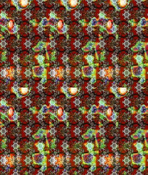 Modern çiçek arkaplanı. Moda baskıları için zarif bir şablon. Halk tarzı. Parlak renkli çiçekleri ve kahverengi, kırmızı ve gri renkte yaprakları olan muhteşem bir çiçek deseni..