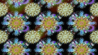 Küçük çiçekte güzel bir desen. Siyah ve nötr çiçekli bahar çiçekleri. Motley illüstrasyonu. Küçük renkli çiçekler. Moda baskıları için zarif bir şablon.