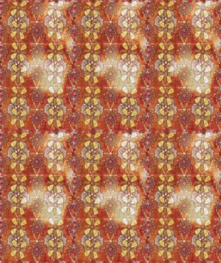 Vadinin çiçekleri kahverengi ve turuncu renklerde. Raster dikişsiz çiçek deseni.