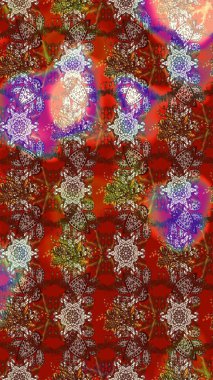 Şirin karalamalı çiçek desenli çizim. Eskiz stili kahverengi, kırmızı ve nötr renklerde. El yapımı çiçek ve bitki koleksiyonu. Raster illüstrasyonu. Raster illüstrasyonu.