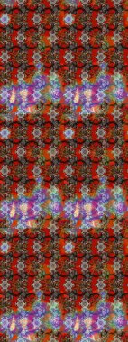 Renkli Bahar Teması eskiz kalıbı. Raster illüstrasyonundaki çiçek desenli çizim. Düz Çiçek Elementleri Tasarımı. Çiçekler kahverengi, kırmızı ve gri renklerde.