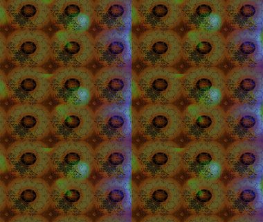 Raster illüstrasyonu. Soyut çiçek çizim kalıbı arka planı. Raster deseni. Küçük çiçekteki sevimli çiçek deseni. Kahverengi renklerde.