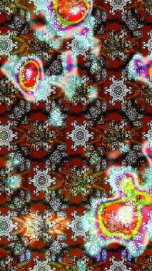 Raster illüstrasyonu. Raster illüstrasyonundaki çiçek desenli çizim. Güzel kumaş deseni. Gri, kahverengi ve nötr renklerde.