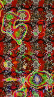 Raster güzel kumaş deseni çiziyor. Çiçek deseni. Düz Çiçek Elementleri Tasarımı. Renkli Bahar Teması çizim şablonu.