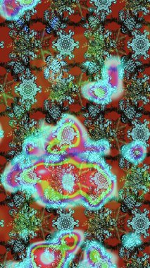 Düz Çiçek Elementleri Tasarımı. Çiçekli eskiz çizimi. Renkli Yaz Temalı eskiz kalıbı. Çiçekler mavi, kahverengi ve yeşil renklerde.