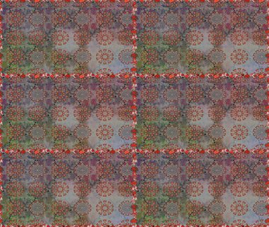 Raster illüstrasyonu. Sevimli, pürüzsüz desenli, küçük çiçekli, klasik tarzda. Moda arka planında parlak buketler. Kumaş, duvar kâğıdı ve kağıda yazdırmak için gelişen arkaplan.