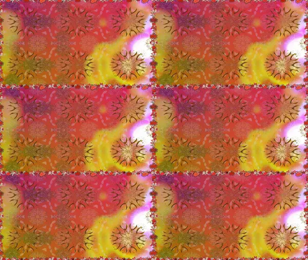 Güzel çiçek deseni. Düz Çiçek Elementleri Tasarımı. Renkli Bahar Temalı Kusursuz Arkaplan. Pembe ve turuncu renkte çiçekler.