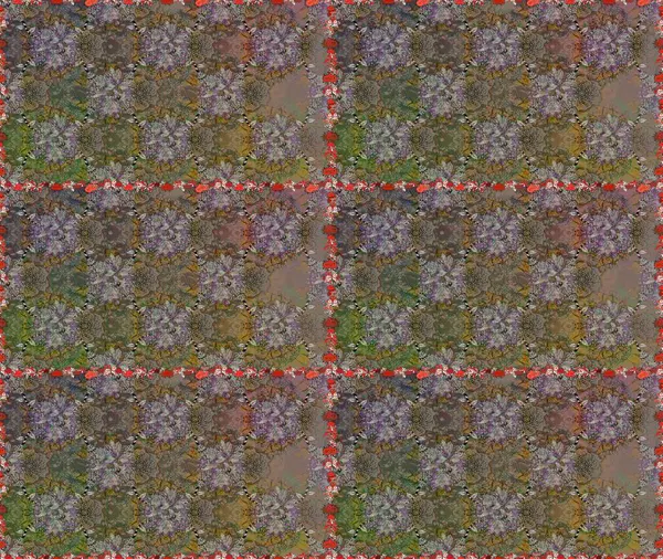 Raster deseni. Kahverengi el çizimi. Sanat, çiçeklere ilham verir ve arka plan bırakır. Karalama çiçekleri kusursuz desen.