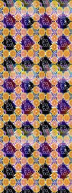 Renkli Bahar Teması eskiz kalıbı. Raster illüstrasyonundaki çiçek desenli çizim. Düz Çiçek Elementleri Tasarımı. Sarı renkte çiçekler.