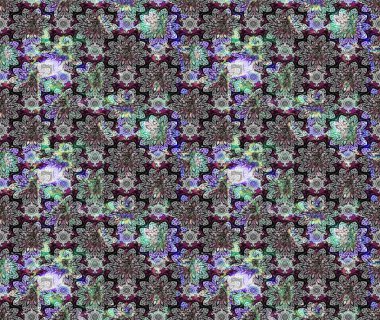Süslü kumaş deseni. Raster deseni. Çiçekli çiçek deseni, suluboya..