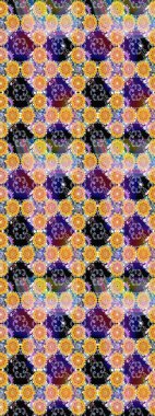 Renkli Bahar Teması eskiz kalıbı. Raster illüstrasyonundaki çiçek desenli çizim. Düz Çiçek Elementleri Tasarımı. Sarı renkte çiçekler.