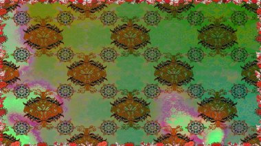 Düz Çiçek Elementleri Tasarımı. Raster illüstrasyonunda kusursuz çiçek deseni. Süslü kumaş deseni. Renkli Bahar Teması Kusursuz Arkaplan.