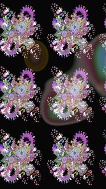 Raster - stok. Siyah çiçekli eskiz deseni, suluboya çiçek deseni, sevimli çiçek, duvar kağıdı, kart veya kumaş için fayanslı.