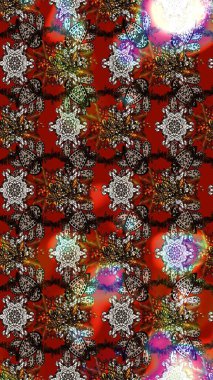 Halk tarzı. Moda baskıları için zarif bir şablon. Modern çiçek arkaplanı. Parlak renkli çiçekleri ve kahverengi, kırmızı ve siyah renkte yaprakları olan muhteşem bir çiçek deseni..