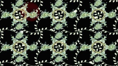 Çiçekler, dallar, bitkiler ve çiçekler. Raster illüstrasyonu. El çizimi. Güzel kumaş deseni.