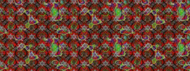 Modern çiçek arkaplanı. Parlak renkli çiçekleri ve kırmızı, kahverengi ve gri renkte yaprakları olan harika bir çiçek deseni. Moda baskıları için zarif bir şablon. Halk stili.