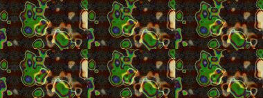 Raster illüstrasyonundaki çiçek desenli çizim. Düz Çiçek Elementleri Tasarımı. Kahverengi, yeşil ve gri renkte çiçekler. Renkli Bahar Teması çizim şablonu.