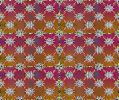 Çiçek ve yapraklı çiçek deseni. Raster illüstrasyonu. Küçük çiçekli şirin desen.