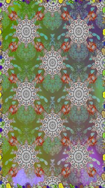 Raster illüstrasyonu. Eski model. Moda baskısı. Suluboya kusursuz desen. Çiçeğin suluboya çizimlerinin mükemmel deseni. Dekorasyon ve tasarım için güzel desen.