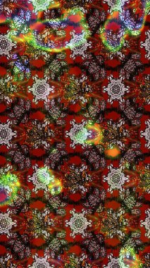 Vadinin çiçekleri kahverengi, kırmızı ve siyah renklerde. Çiçeksel çizim kalıbının çizimi.