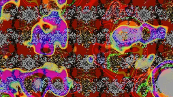 Raster düz çiçek çizim deseni. Gri, kırmızı ve kahverengi renkte çiçekler. Tasarım hediye paketi, tebrik kartları, posterler ve afiş tasarımı.