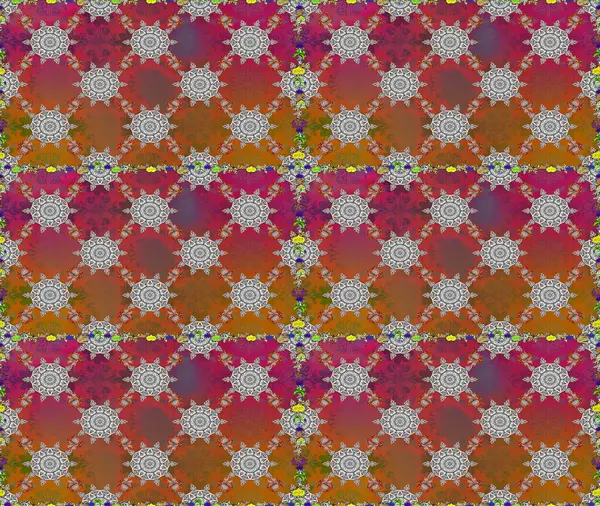 Çiçek ve yapraklı çiçek deseni. Raster illüstrasyonu. Küçük çiçekli şirin desen.