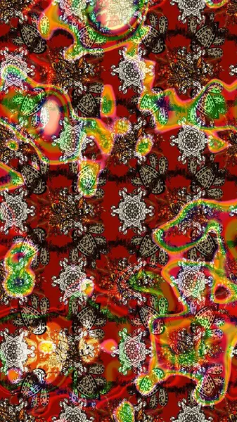 Eskiz arkaplan modeli. Suluboya, elle çizilmiş. Kahverengi, kırmızı ve siyah üzerine çiçekler. Raster stoku.