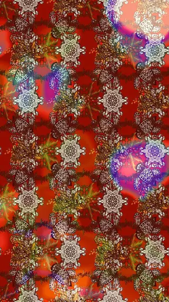 Kahverengi, kırmızı ve bej renkli çiçekler. Çiçekli karalama şeklinde Raster çiçek deseni. Nazikçe, güzel çiçek arkaplanı..