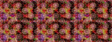 Modern, kahverengi ve kırmızı raster arka plan duvar kağıdı çizimi, klasik çizgili desenli desenli çiçekler, çiçekli süsler. Çiçekli el, pürüzsüz desen..