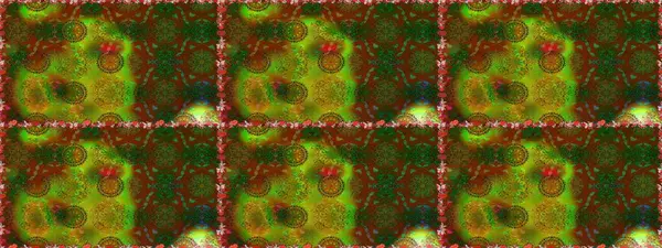 Soyut çiçek desensiz arkaplan. Küçük çiçekteki sevimli çiçek deseni. Raster illüstrasyonu. Kahverengi ve yeşil renklerde. Raster deseni.