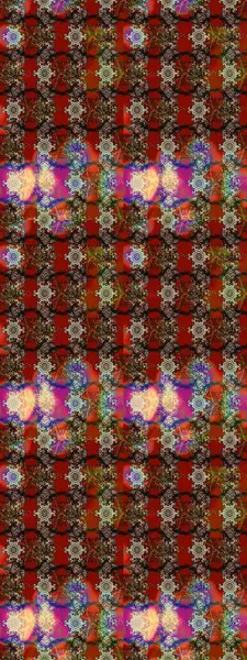 Küçük çiçekli yay deseni çiz. Raster illüstrasyonu. Suluboya tarzında kahverengi, kırmızı ve bej renklerde.