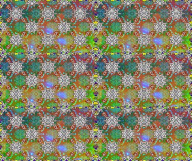 Düz çiçek öğeleri tasarım. Raster çizimde sorunsuz çiçek desenli. Bahar Tema Dikişsiz desen arka plan rengi. Fantezi kumaş deseni.