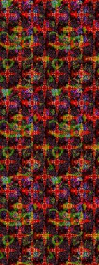 Çiçekli karalama şeklinde Raster çiçek deseni. Nazikçe, güzel çiçek arkaplanı. Kahverengi renkte çiçekler.