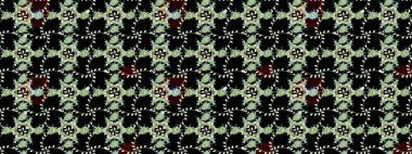 Renkli Bahar Teması eskiz kalıbı. Siyah renkli çiçekler. Düz Çiçek Elementleri Tasarımı. Güzel çiçek deseni..