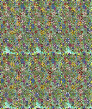 Çiçekli zambaklar kusursuz bir arka plan. Parlak çiçekli kolaj çiçekleri yeşil ve nötr. Çiçek tasarımı için inanılmaz kolaj cennet tarzı..