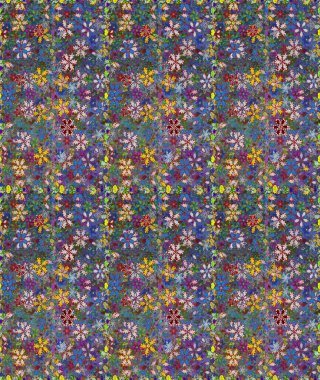 Modern stil dokusu. Çiçek desenli raster, mavi ve yeşil çizgi grafik deseni soyut raster arkaplan.