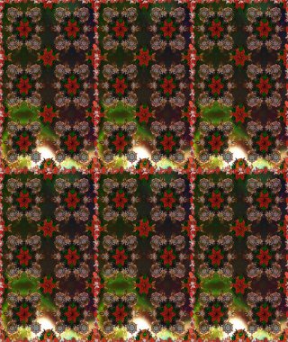 El çizimi çiçekli, soyut, pürüzsüz desen. Raster illüstrasyonu. Kahverengi ve gri renkte çiçekler.