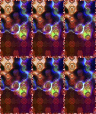 Kusursuz süs izi. Sınır Kızılderili çiçekli paisley patten. Tebrik kartı geçmişi, boyama kitabı, arkaplan ve tekstil için kullanılabilir. Raster Henna tarzı. Etnik Mandala havlusu.