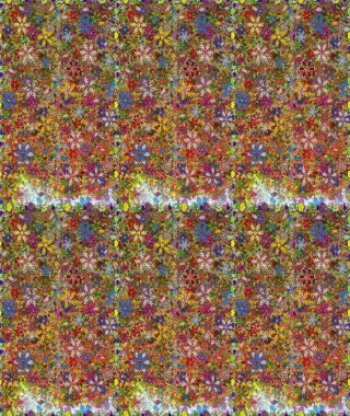 Kahverengi ve yeşil renklerde güzel çiçekler, suluboya çiçek desenleri, duvar kağıdı, kart veya kumaş için fayanslı desenler. Raster..