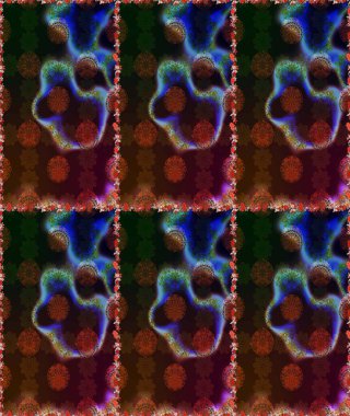 Kusursuz çiçek deseni duvar kâğıdı olarak kullanılabilir. Raster illüstrasyonu. Kahverengi ve gri renkte çiçekler.