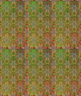 Renkli Yaz Temalı Kusursuz Arkaplan. Sevimli çiçek raster deseni. Düz Çiçek Elementleri Tasarımı. Kahverengi ve yeşil renkte çiçekler.