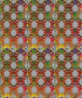 Kusursuz çiçek deseni. Asya tekstil tarzında. Raster illüstrasyonu. Kahverengi renkli çiçekler. Raster illüstrasyonu.