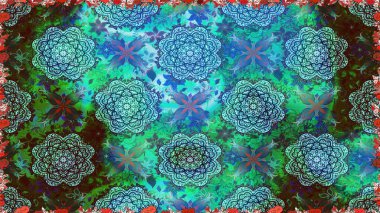 Şatafatlı bahar bahçesi dokusu. Raster illüstrasyonu. Çiçeksiz arka plan. Çiçek deseni.